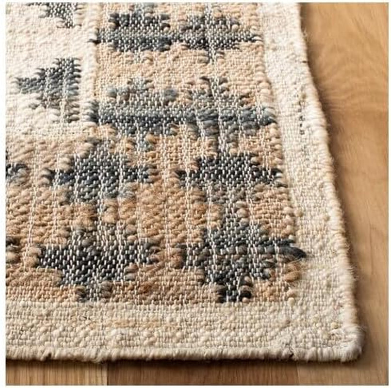 SAFAVIEH Kilim Collection Area Rug - 2'3" X 5', Ivory & Grey, Rustic Geometric Design, Handmade Flatweave Premium Jute, Ideal for the Living Room, Bedroom, Dining Room (KLM755A-25)