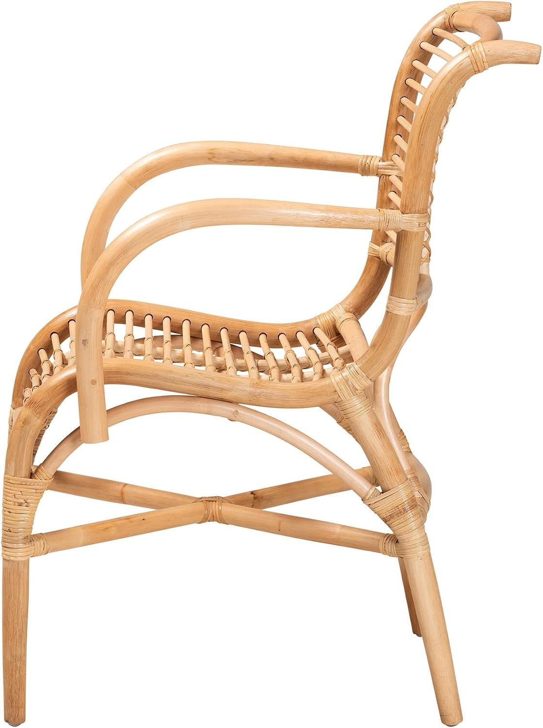 Seminyak Modern Bohemian Natural Rattan Accent Chair