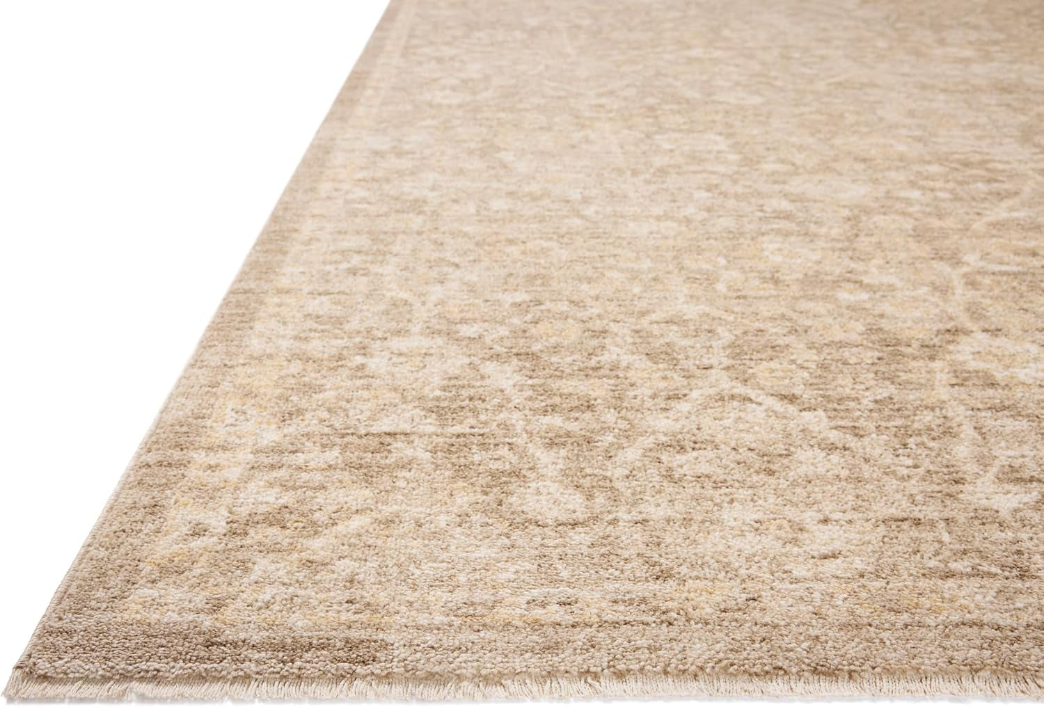 Loloi Chris Loves Julia Palma Bark/Natural 5'-3" X 7'-6" Area Rug | PLM-01 Approx. 5X7 Brown Living Room Dining Room Bedroom, Vintage Inspired, Contemporary, Traditional, Timeless, Area Rug