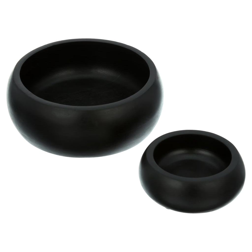 Small Wood Serving Bowl, Black, 2-Pack