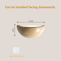 Retro Semi Circular Natural Stone Art Wall Lamp Yellow Travertine LED Sconce Bedroom Bedside Decoration Corridor Light Fixtures