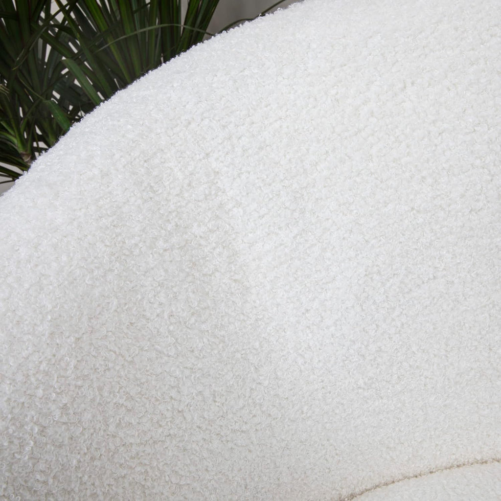 Creative Co-Op Bowery Boucle Upholstered Sofa, White