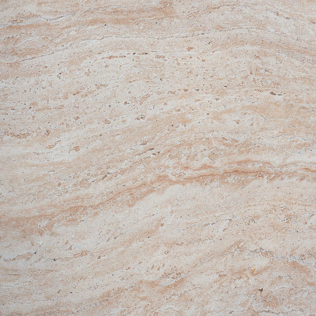 Beige travertine hexagonal side table