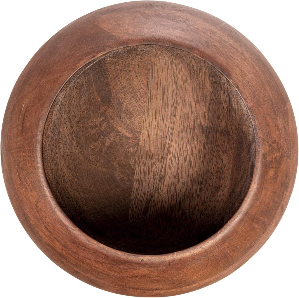 Modern round Wood Bowl, Walnut Finish