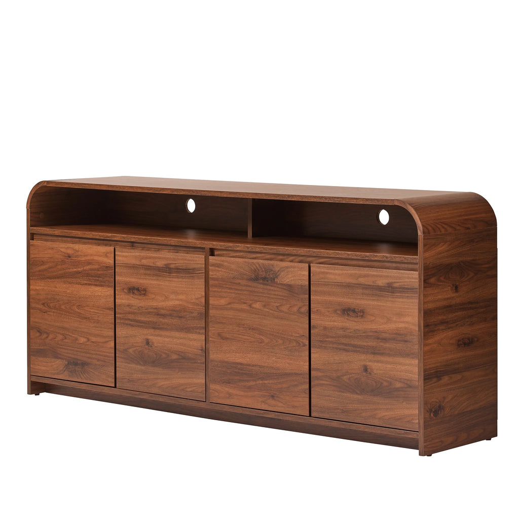 Juliet Curved TV Stand for Tvs up to 75 In, Walnut Finish