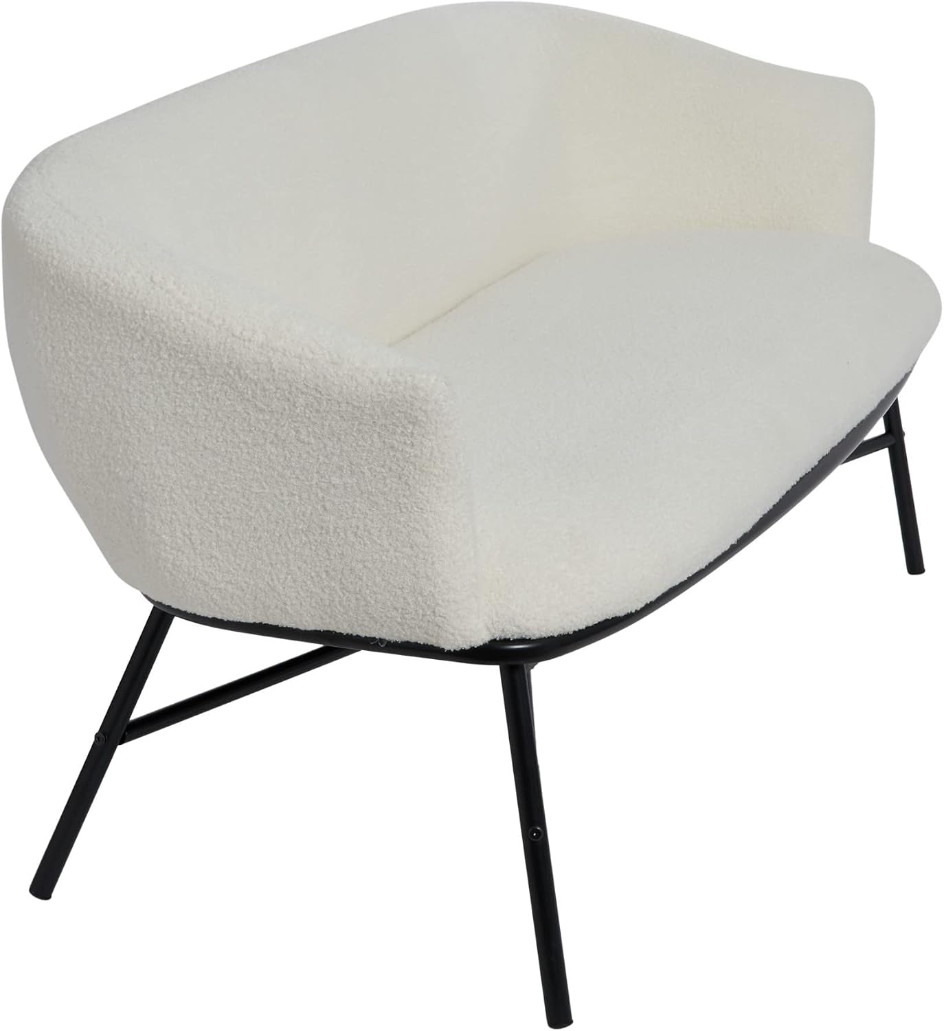 Creative Co-Op Bowery Boucle Upholstered Sofa, White