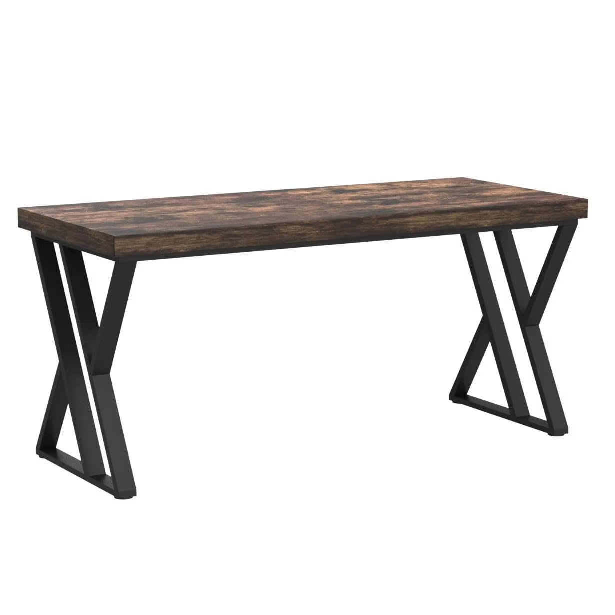 Writing Computer Desk, 55 Inch Heavy Duty Study Desk with Z-Shaped Metal Leg, Modern Simple Home Office Computer Desk