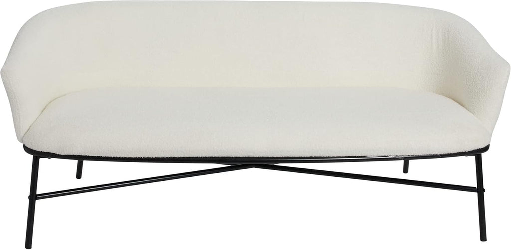 Creative Co-Op Bowery Boucle Upholstered Sofa, White