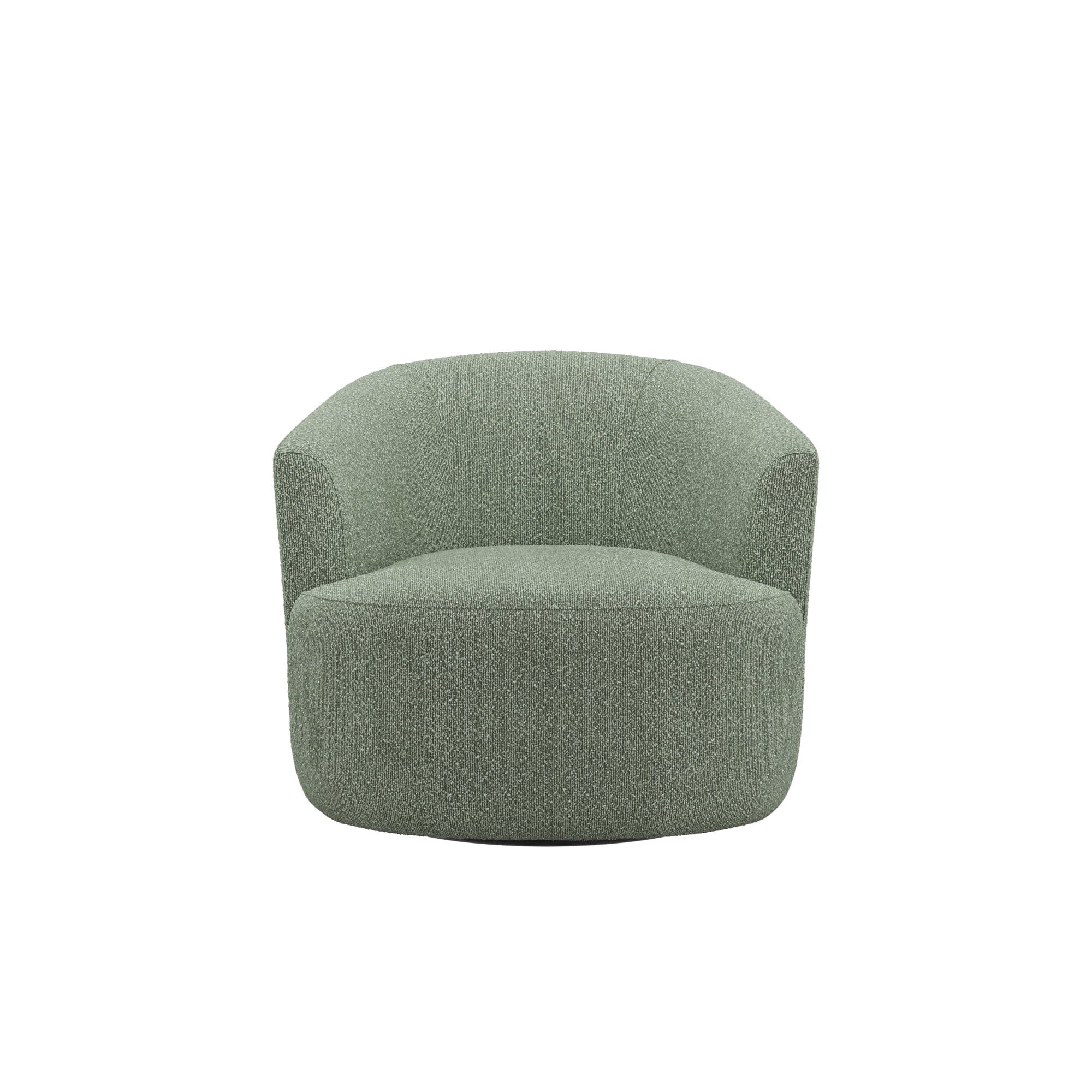 Olive boucle swivel accent chair