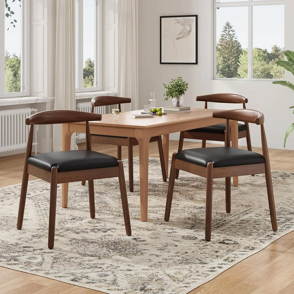 Dining Chairs Set of 2, Mid-Century Modern Kitchen & Dining Room Chairs with Solid Wood Legs, for Home