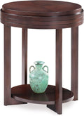 Teo Oval End Table, 21", Chocolate Cherry