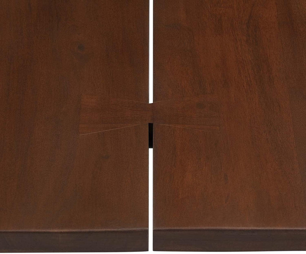 Ardor 74" Live Edge Acacia Wood Rectangular Dining Table in Black Walnut