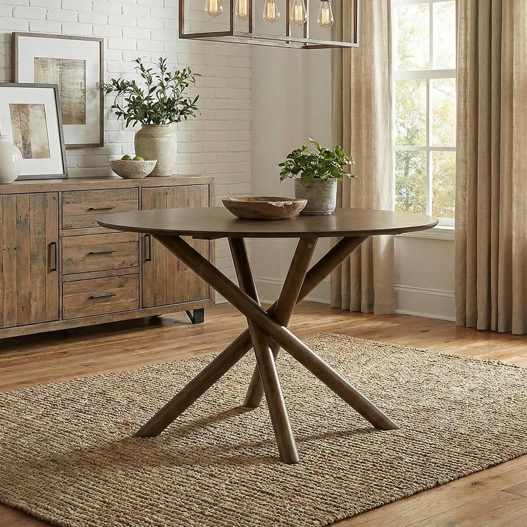 Arnott round Dining Table, Walnut Finish