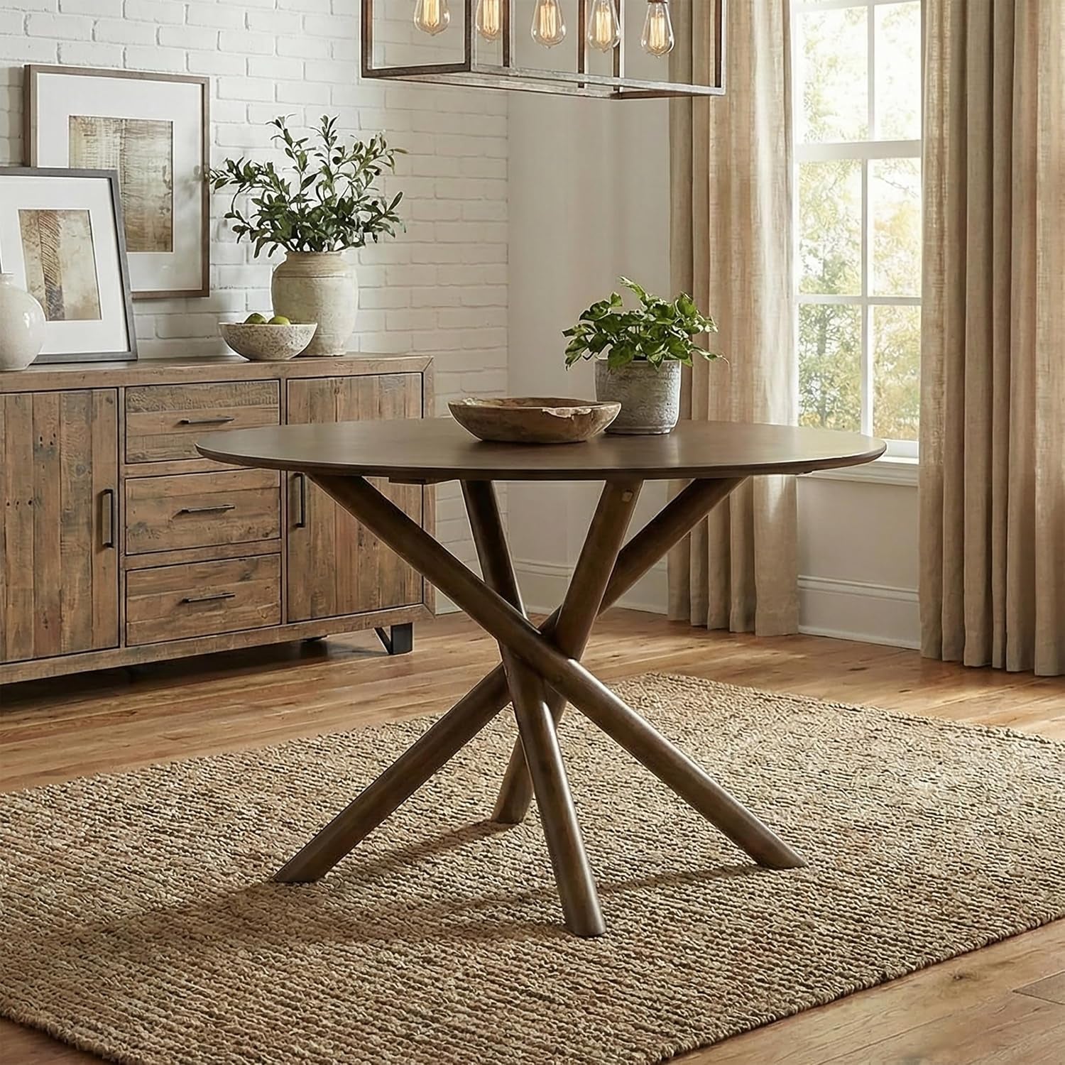 Arnott round Dining Table, Walnut Finish