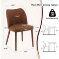 Leather Dining Chairs Set of 2 Upholstered PU Dining Chair with Wood Legs, Wing Backrest, Wooden Kitchen Chairs with Thick Cushi