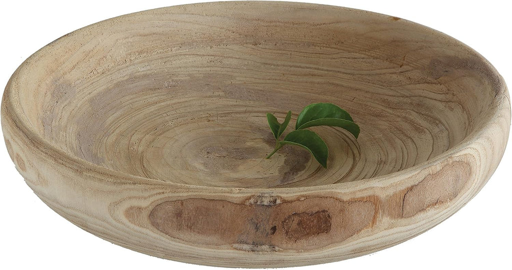 Creative Co-Op Decorative Paulownia Wood Bowl