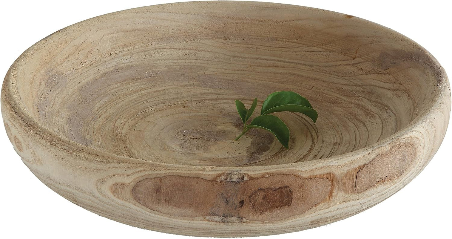 Creative Co-Op Decorative Paulownia Wood Bowl
