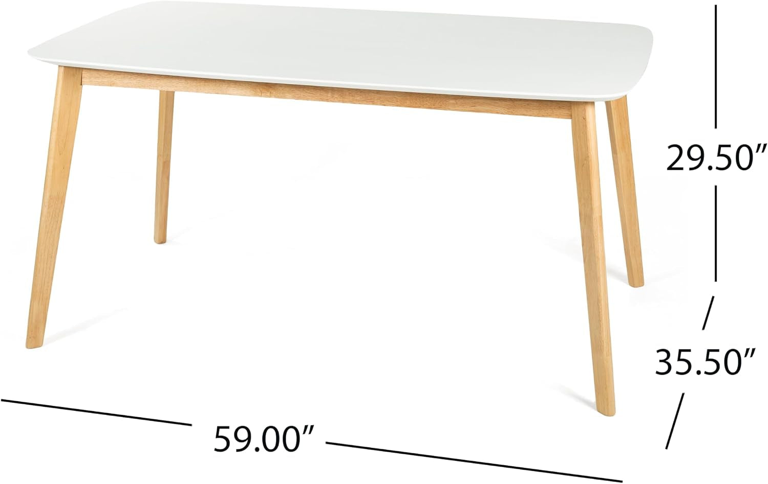 Natural oak dining table with white top