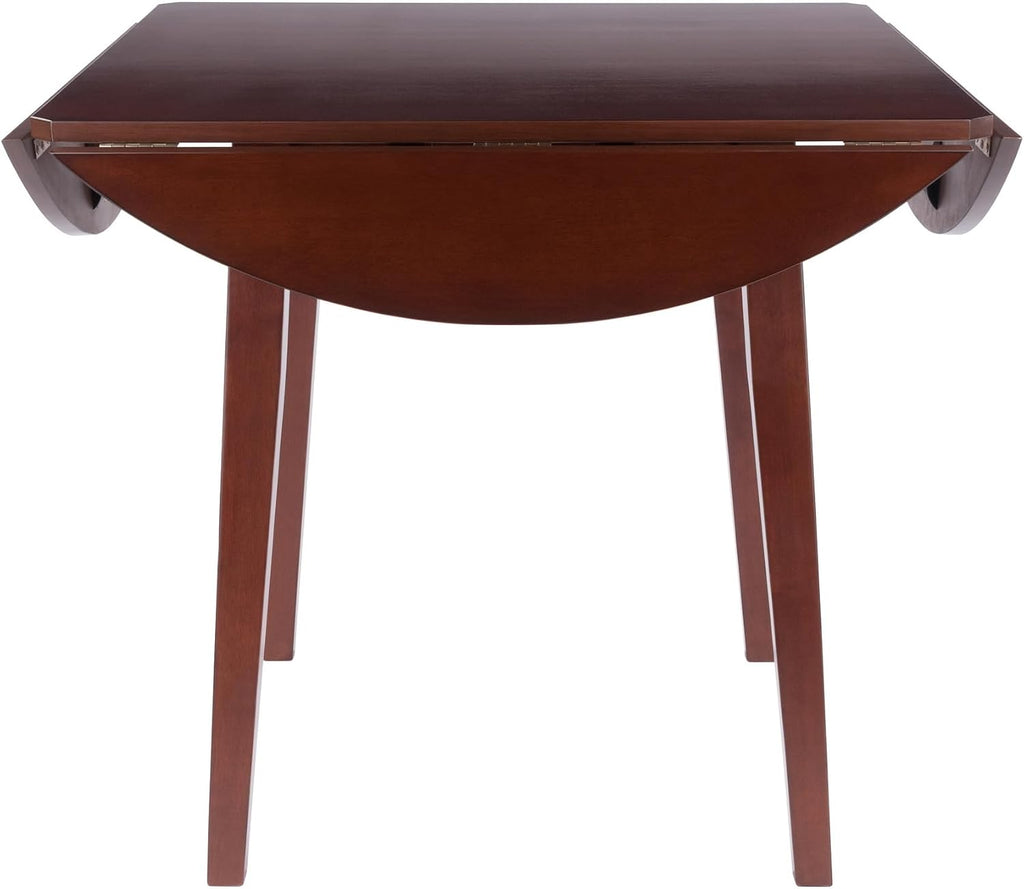 Dawson round Dining Table Drop Leaf Walnut Finish