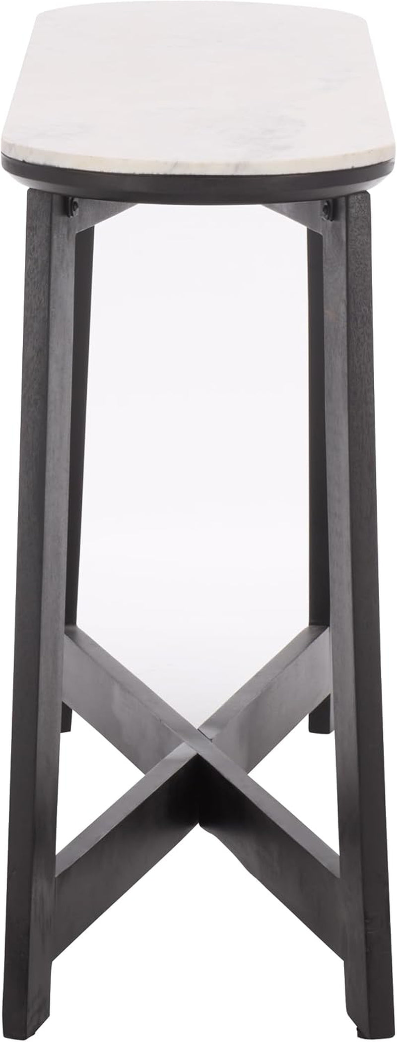 SAFAVIEH Home Collection - Shina White & Black Oval Console Table, Marble Top with Wood Base, Modern Entryway Accent (CNS3708B)
