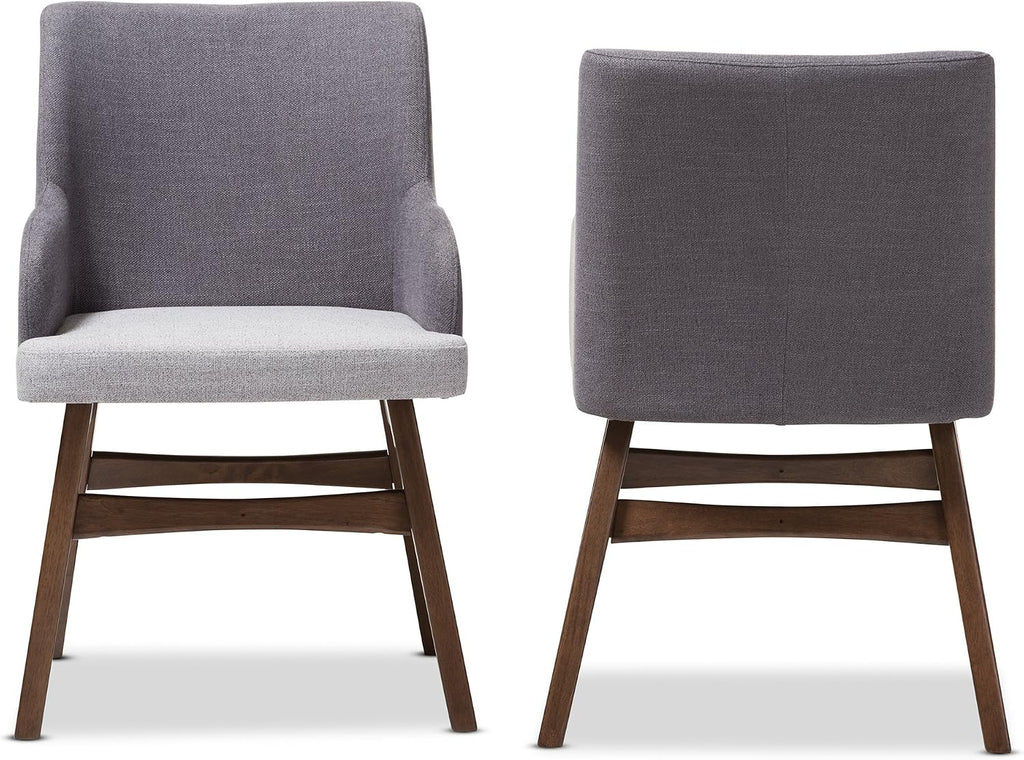 Monte Mid-Century Armchair Two-Tone Grey Fabric Armchair
