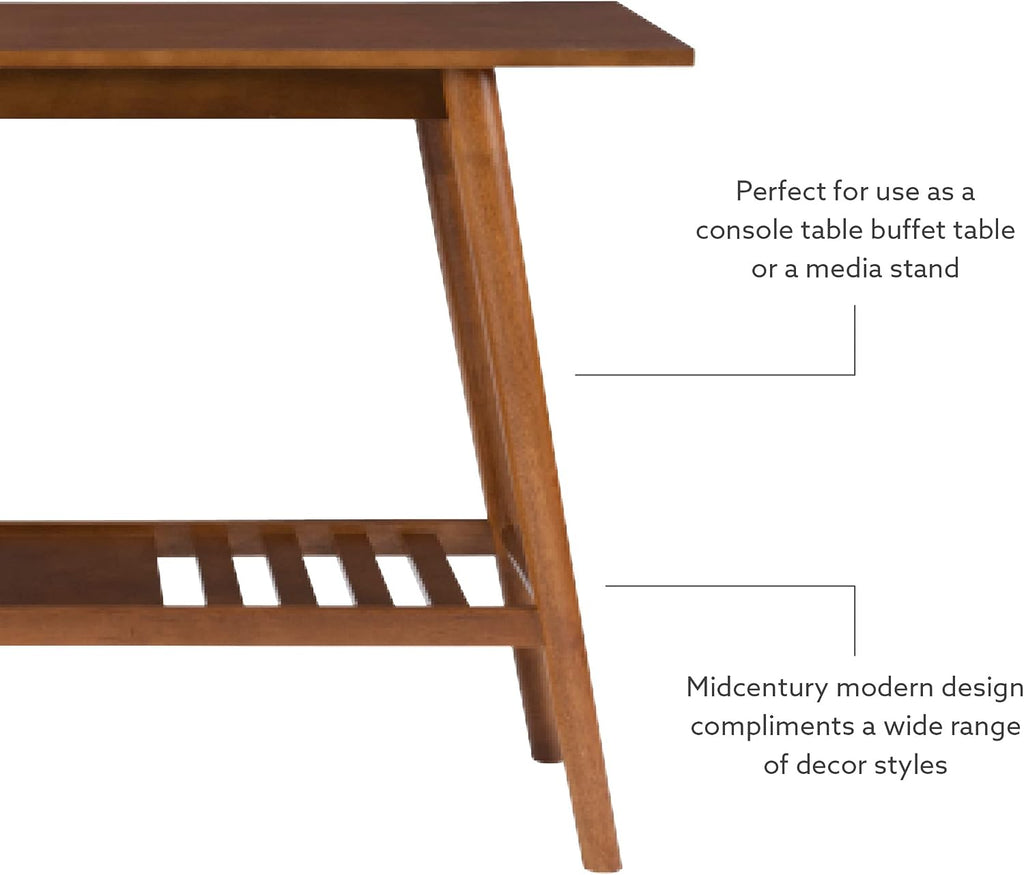 Melissa Mid-Century Modern Walnut Console Table