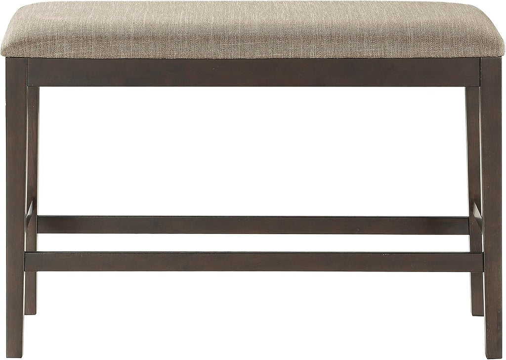 Baronscourt Farmhouse Small Entryway Bench - 39 Inch, Upholstered Counter Height Solid Wood Frame, Padded Top, Easy Assembly , 26"Seat Height, Farmhouse End of Bed Bench for Bedroom,Dark Brown