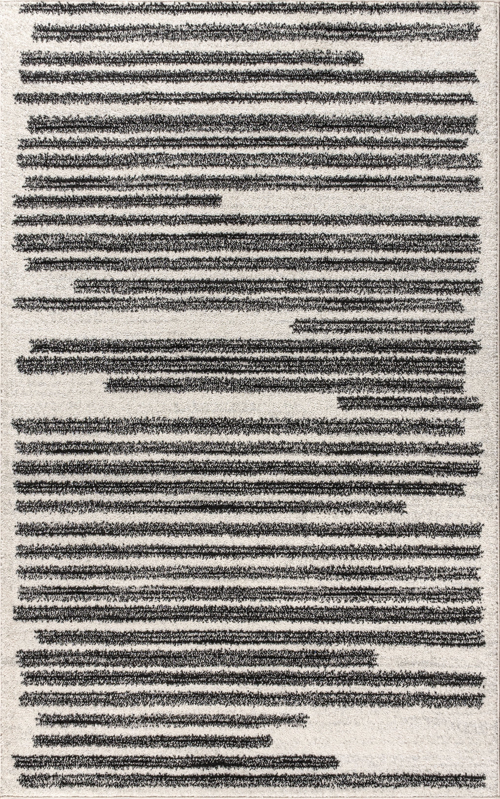 MOROCCAN HYPE 8 X 10 Area Rug, Khalil Berber Stripe - Cream/Black, MOH207A-8