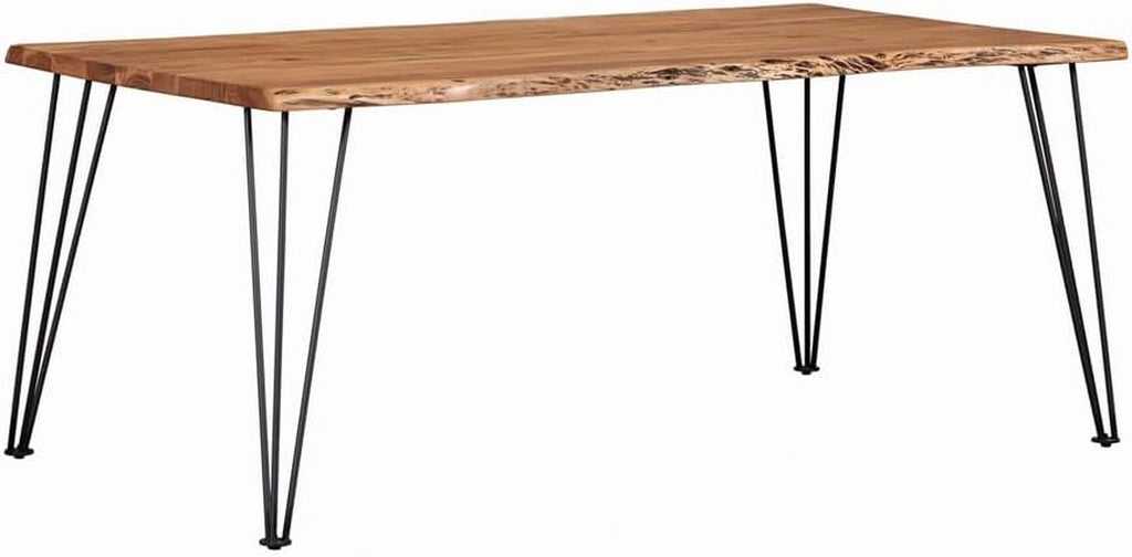 Coaster Home Furnishings - Sherman - Solid Acacia Wood - Live-Edge Dining Table with Hairpin Metal Legs - Dining Room - 71-Inch - Natural Acacia and Gunmetal - 190911