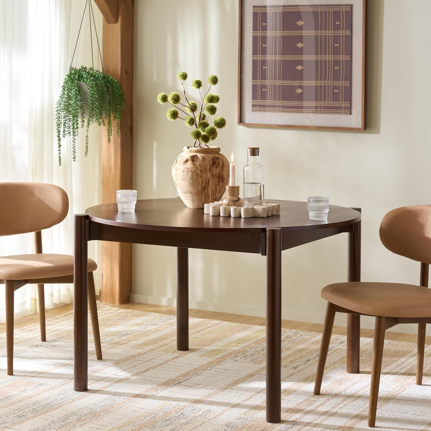 Walnut round dining table