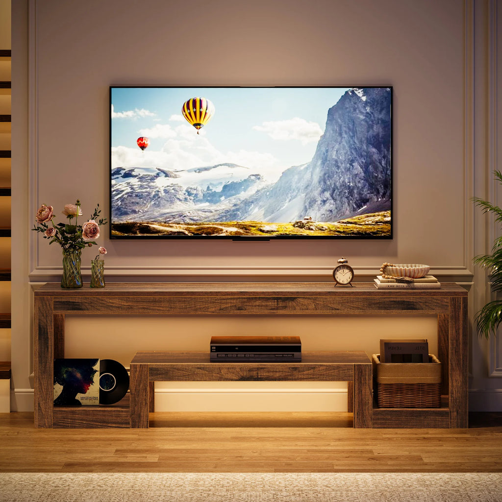 Rustic brown farmhouse TV stand