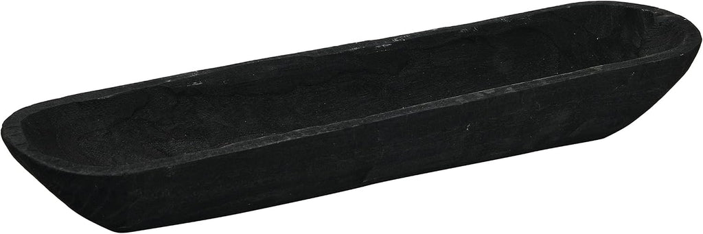 Creative Co-Op Decorative Paulownia Wood Bowl, Black