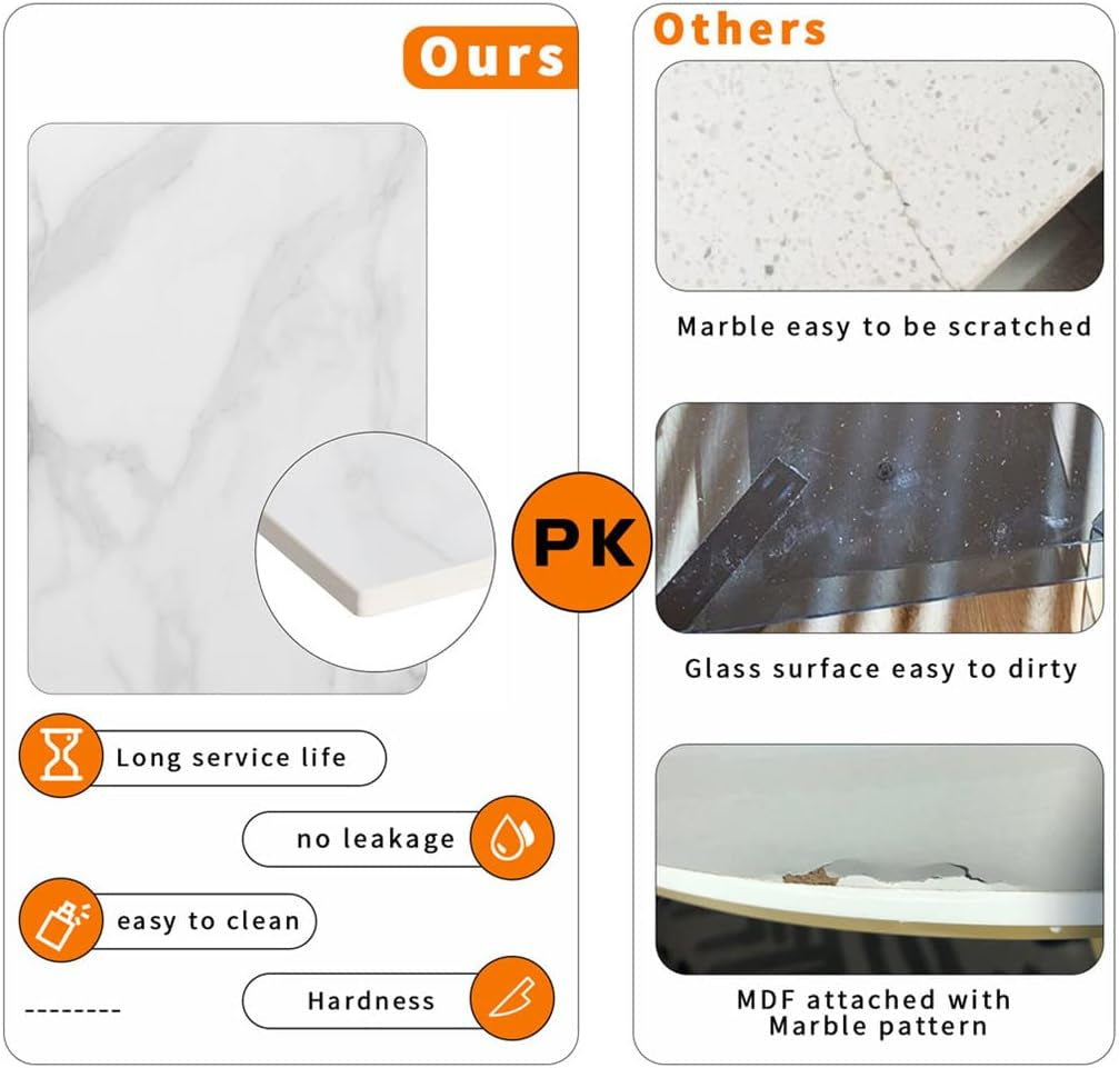 White two tier marble console table