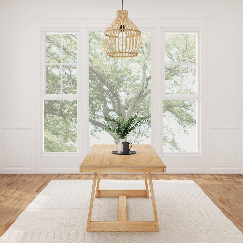 Classic 72 Inch Dining Table, Rectangular, Blonde Wirebrush | Non-Toxic Finishes, Versatile Design, Farmhouse Design, Elegant Details, Easy Assembly, Quick Setup, Solid Wood