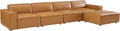 Restore Vegan Leather Sectional Sofa, 82 X 164 X 28, Tan