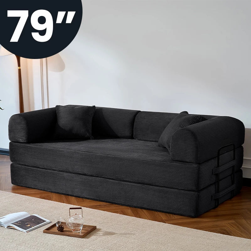 Corduroy folding convertible sofa bed