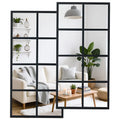 16' X 32' Set of 2 Standing Hanging Full Body Wall Mirror Rectangle Window Pane Decorative Mirror Metal Framed Mirror