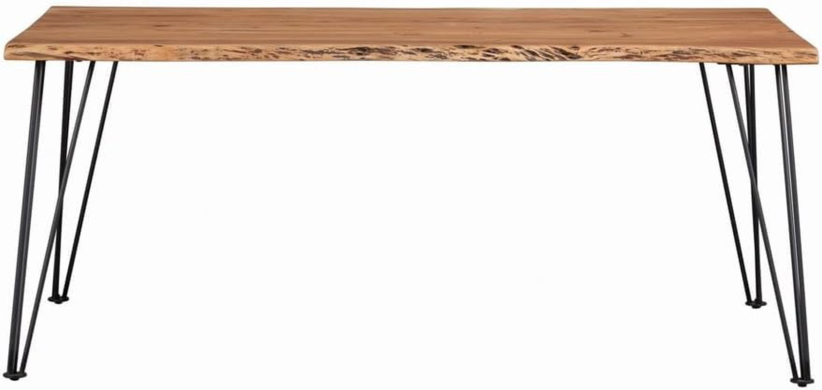 Coaster Home Furnishings - Sherman - Solid Acacia Wood - Live-Edge Dining Table with Hairpin Metal Legs - Dining Room - 71-Inch - Natural Acacia and Gunmetal - 190911