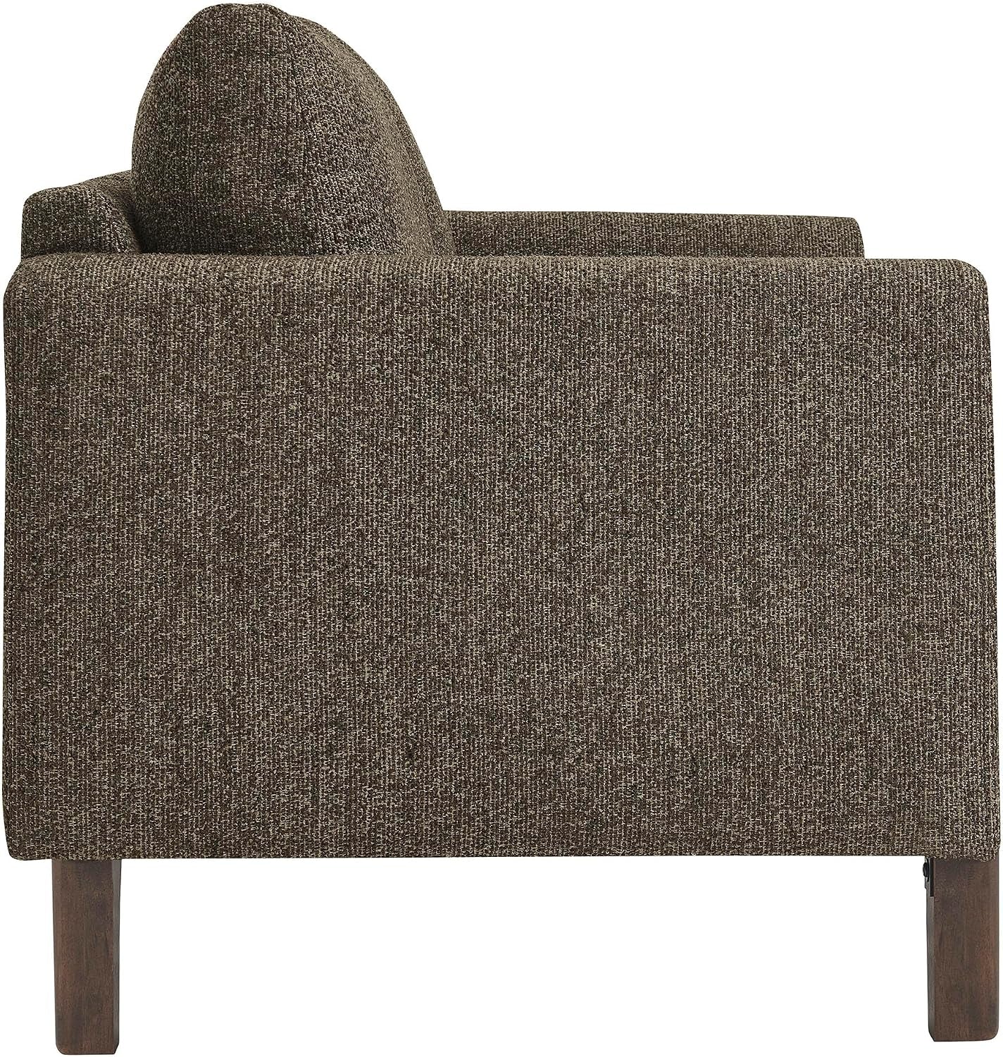 Hawken 54 Inch Boucle Loveseat in Antique Espresso with Wood Legs – Mid-Century Modern Small Space 2-Seater Sofa for Living Room, Bedroom, or Office Lounge