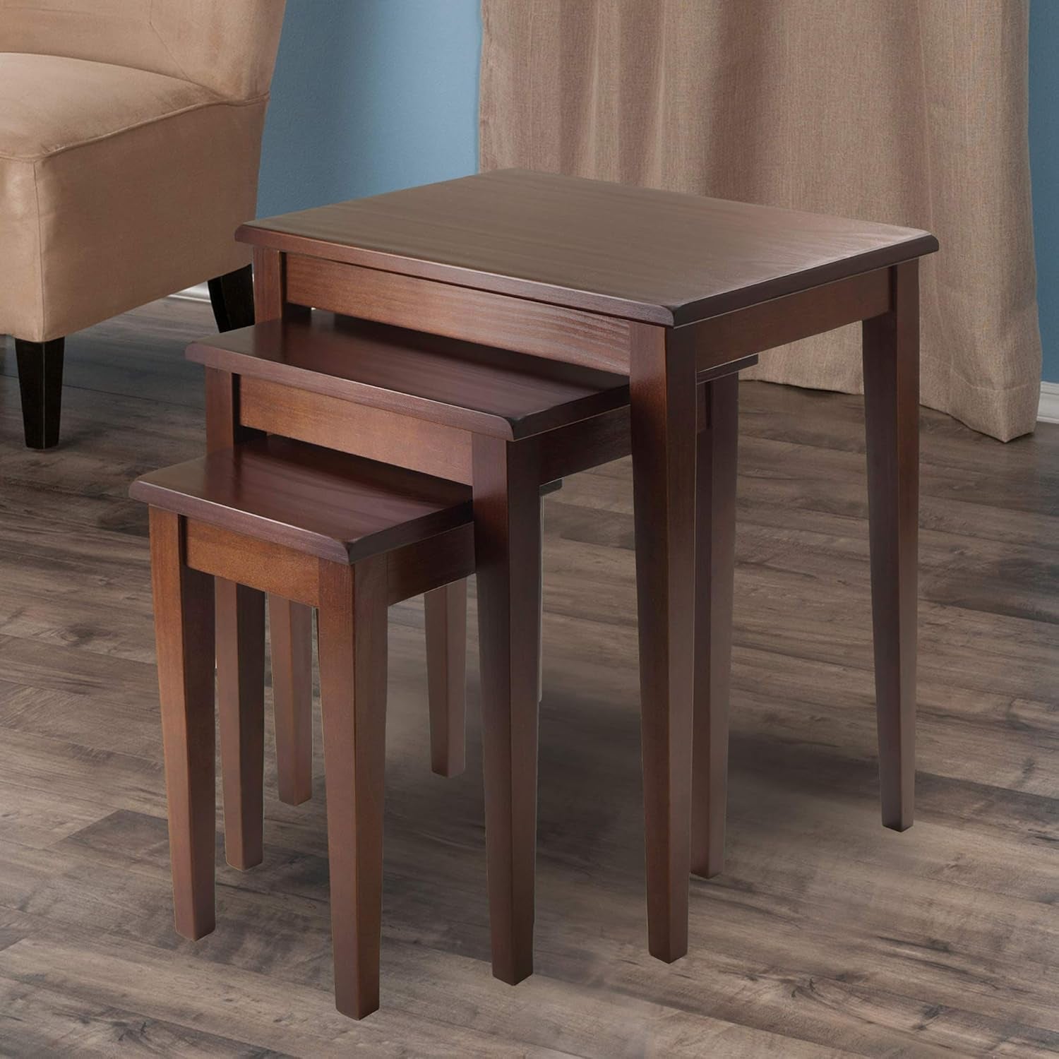 Regalia Nesting Accent Tables, for Living Room, Walnut, Set of 3