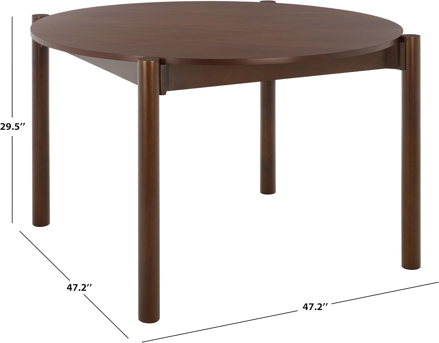 Walnut round dining table