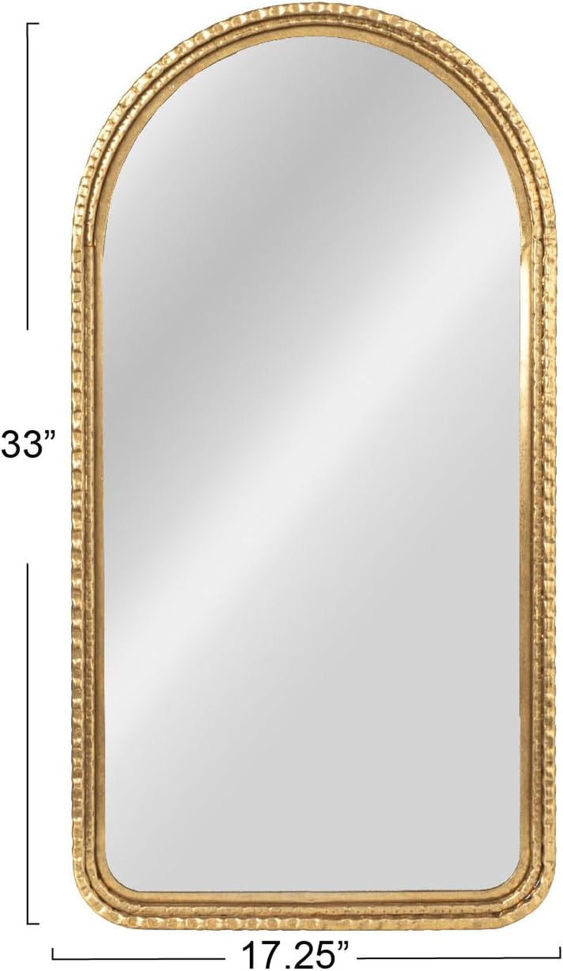 Creative Co-Op Decorative Arched Metal Wall Mirror, Gold