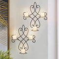 Wall Candle Sconce Holder Set of 2, Metal Wall Candle Holder Wall Decor, Hanging Wall Mounted Candle Stick Holder for Living Room Bedroom Dining Room Decorations