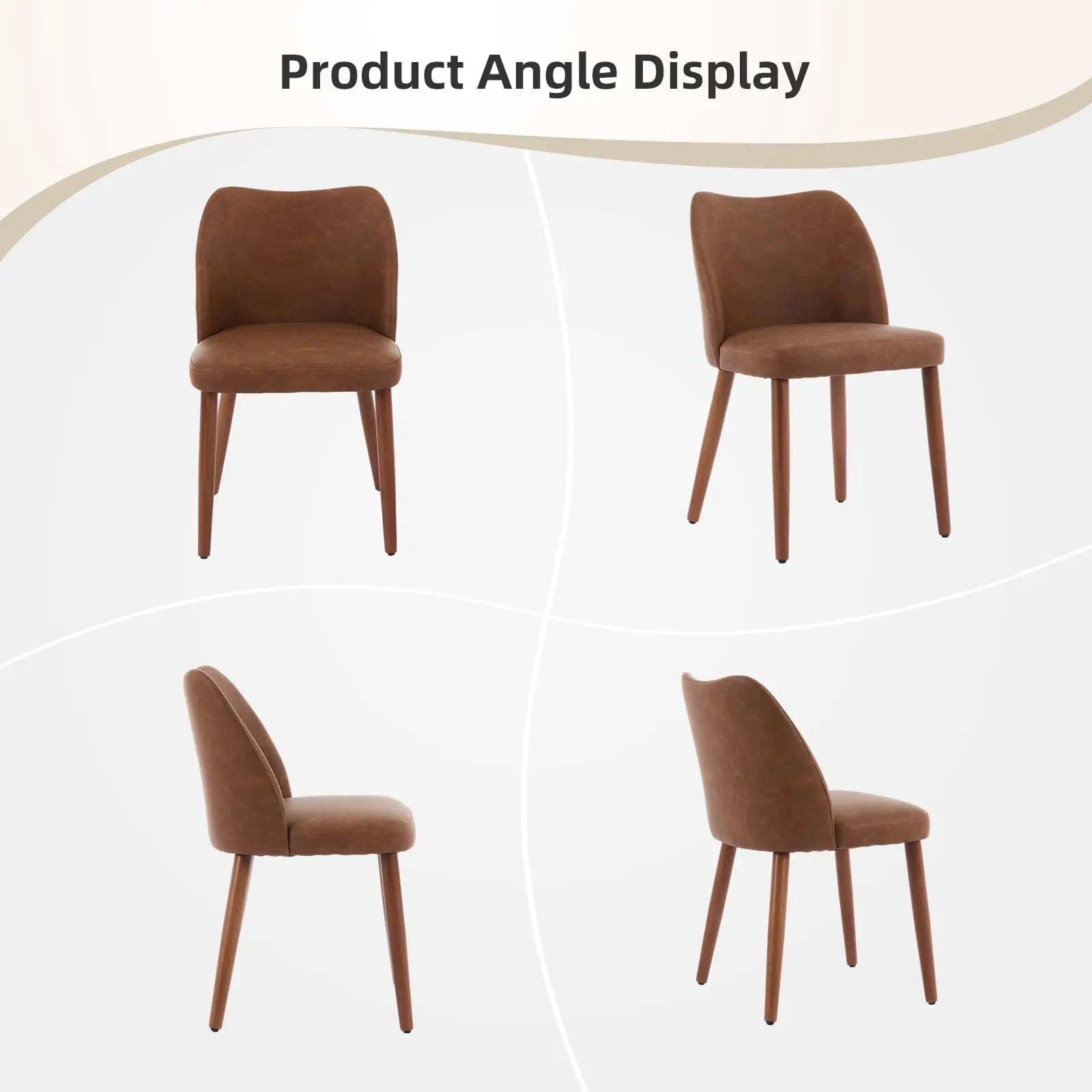 Modern Dining Chairs Set of 2, Comfortable Linen Upholstered Accent Chair with Ergonomic Backrest & Rubberwood Legs, Comfy Kitchen Furniture for Living Room Apartments