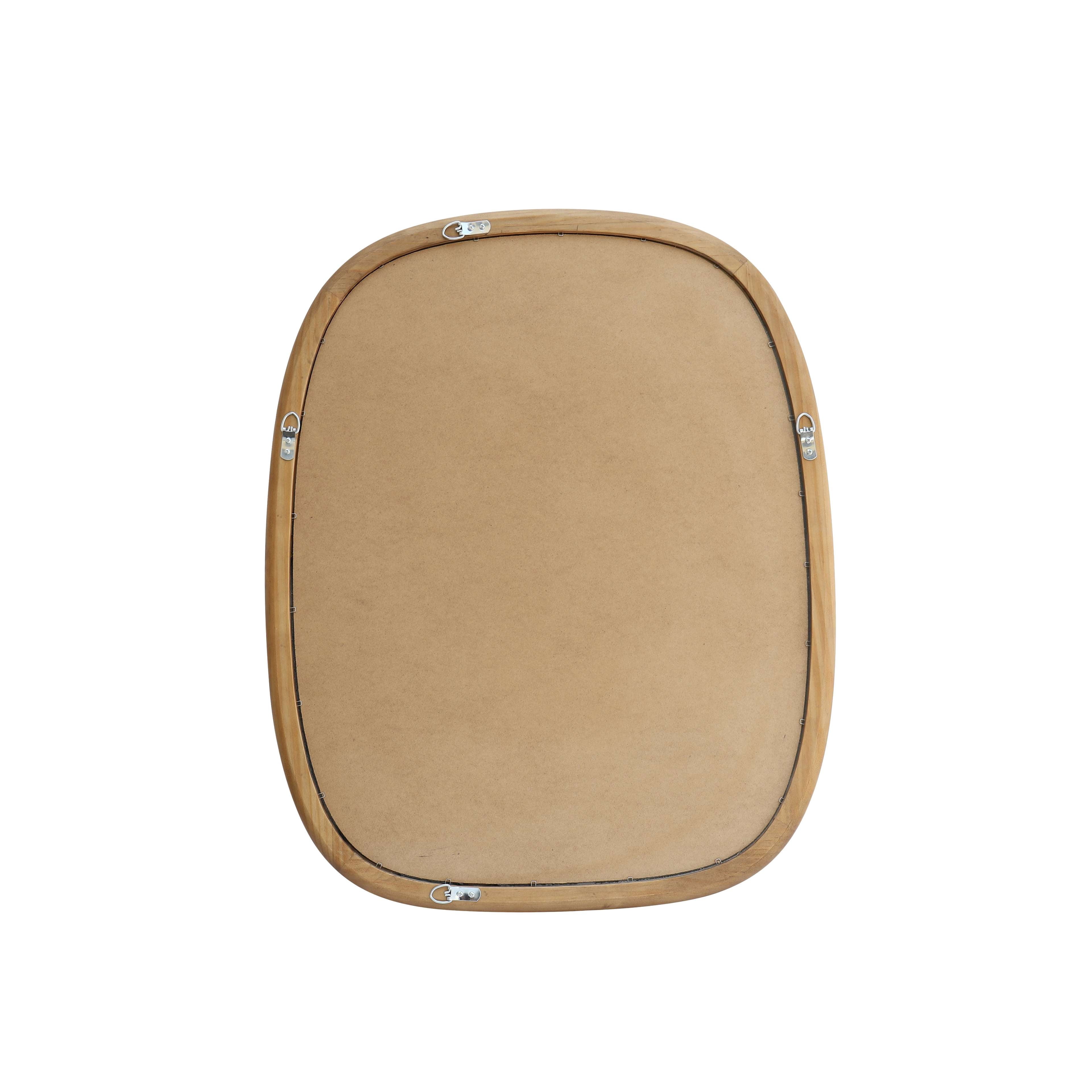 Soft Organic Wood Frame Wall Mirror, 24X30 Inch, Natural