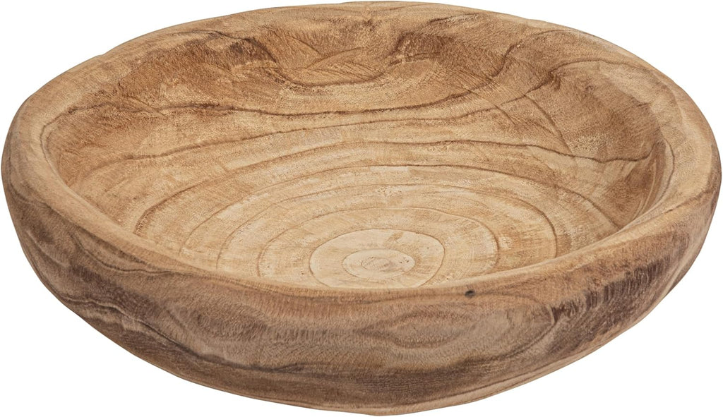 Creative Co-Op Decorative Paulownia Wood Bowl