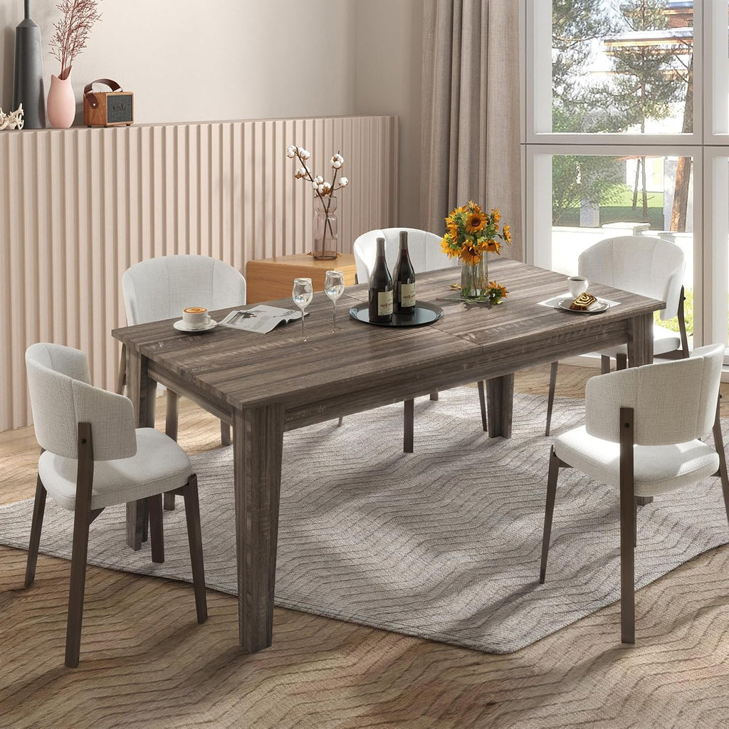 71''- 106'' Extendable Dining Room Table, Expandable Dining Table, Modern Large Table, for 6-10 Person, Dark Oak