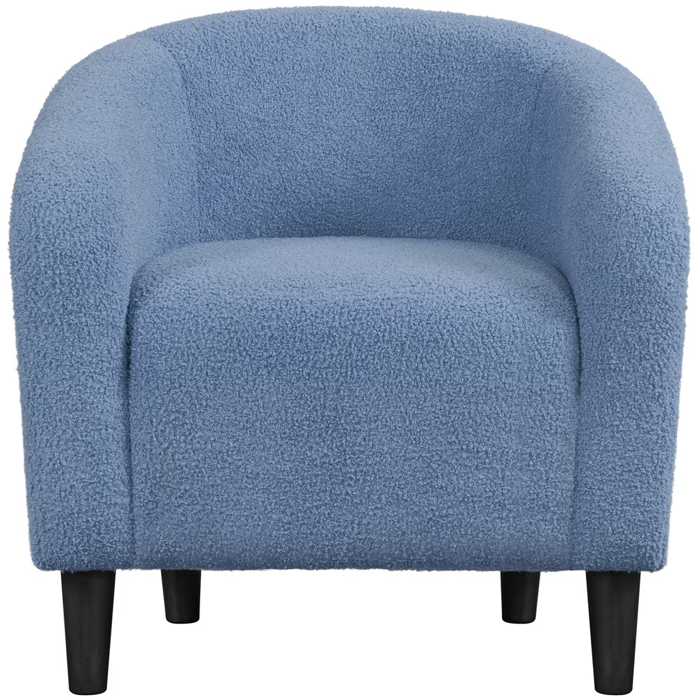 Corduroy Fabric Accent Barrel Chair with Elastic Foam Fills, Brick Red