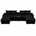 120" 5-Piece U-Shaped Sofa, Modular Sectional with Console & USB Ports, Cloud-Like Corduroy Couch for Living Room or Office