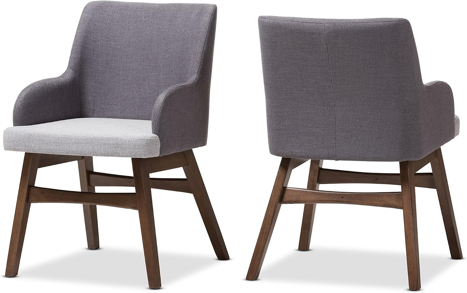 Monte Mid-Century Armchair Two-Tone Grey Fabric Armchair